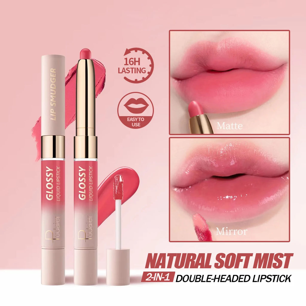 10-Color Double-Headed Lipstick Lip Gloss Moisturizing and Durable Matte Lip Gloss Color-Producing Liquid Lipstick For Makeup