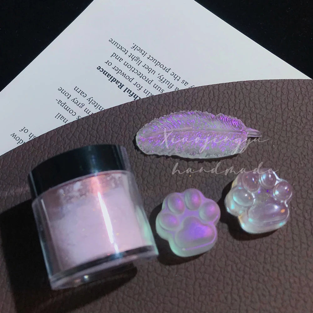 Pearl White Nails Glitter Aurora - Hailey Bieber Nails Moonlight Powders Fritillary Shell Mirror Pigment Nail Decoration