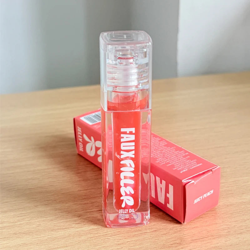 ROD Lipstick Makeup Non-Sticky Lip Gloss Hydrating Crystal Clear Lip Oil Plumping Moisturize Tinted Lipstick Natural Lip Makeup