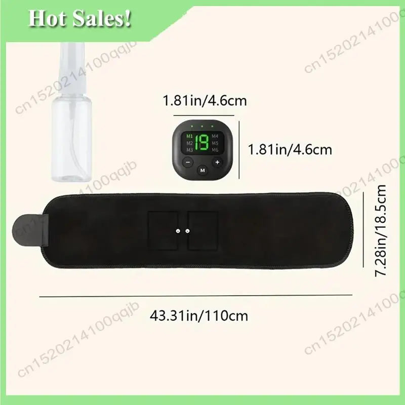 -FDDT EMS Silicone Conductive Fat-Removing Belt With Smart Digital Display Indoor Lazy Fitness Waist Training Massage Device