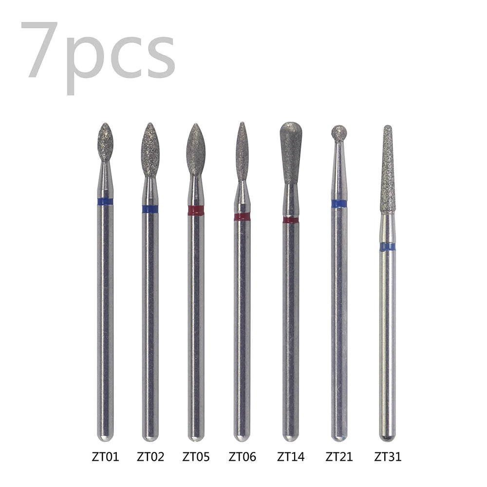 Diamond Nail Drill Bits, 3/32 Inch Cuticle Bit for Nail Drill,Drill Nails Manicure Pedicure Remover Tools for Acrylic Gel Nails