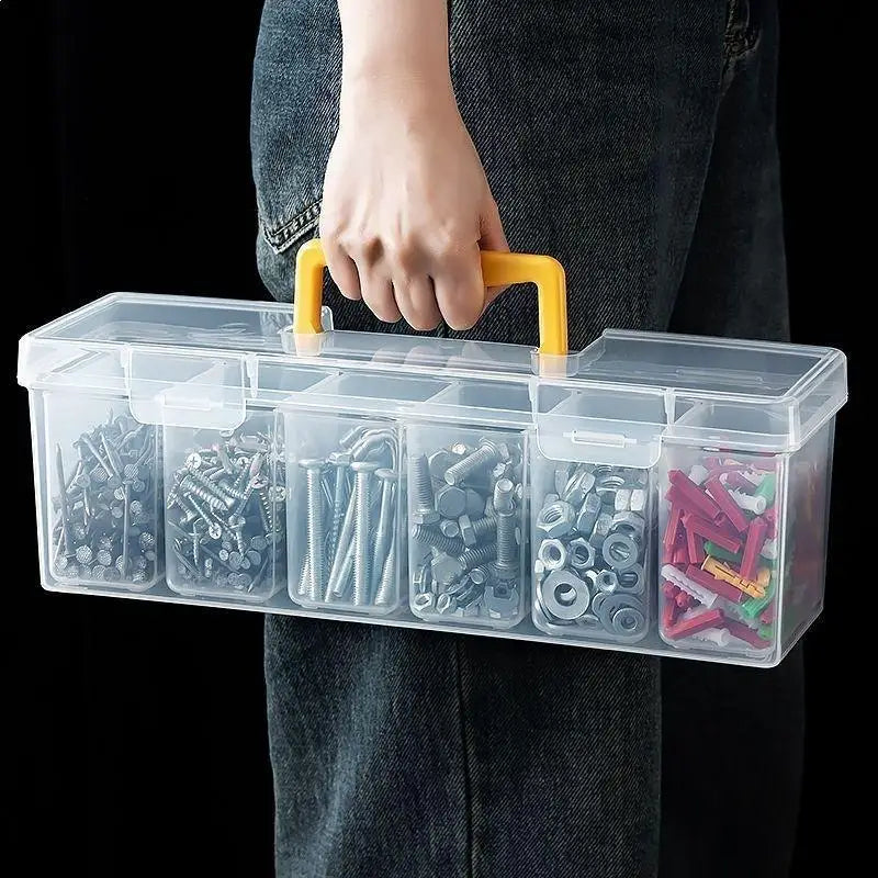 Hardware Tool Storage Box, Multi-Compartment Transparent Tool Organizer, Screw And Accessory Sorting Box, Household Screw, Wrenc