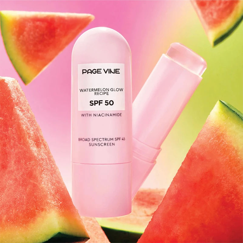 Watermelon Niacinamide High Gloss Sunscreen Stick Spf50++++ Moisturizing Brightening Portable Face Body Sunscreen Facial Care