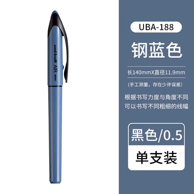 Japan Uniball Gel Pen AIR Straight Liquid Signature Pen UBA-188 Black Technology 0.5/0.7mm Free Writing School Supplies