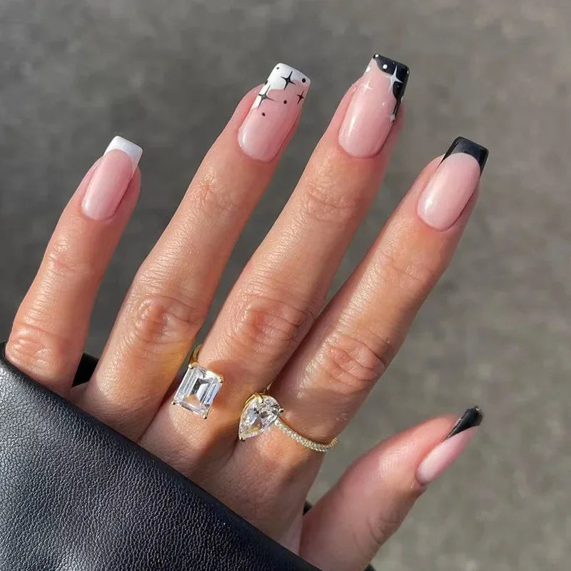 24Pcs/Set Love Ballerina Press on Nails Sets Free False Nails Adhesive Full Cover Artificial Art Fake Nail Professional Material