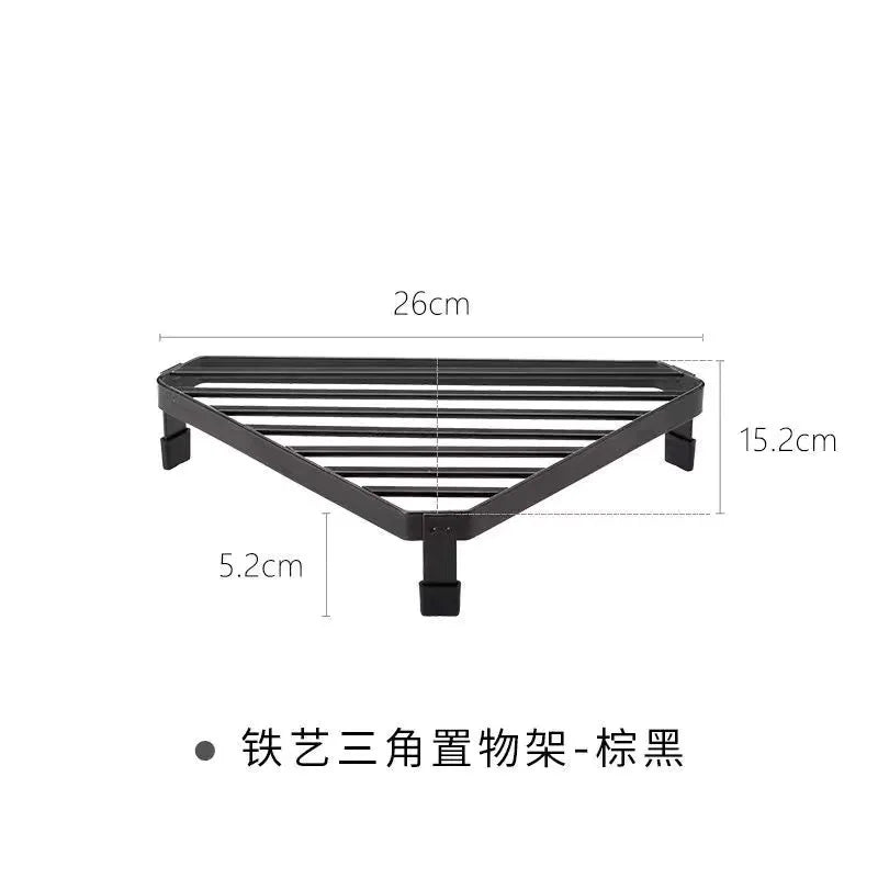 Kitchen Metal  Triangular Iron Rack Heat Insulation Pot Rack Heat-Resistant Corner Countertop Frying Pan Storage Rack