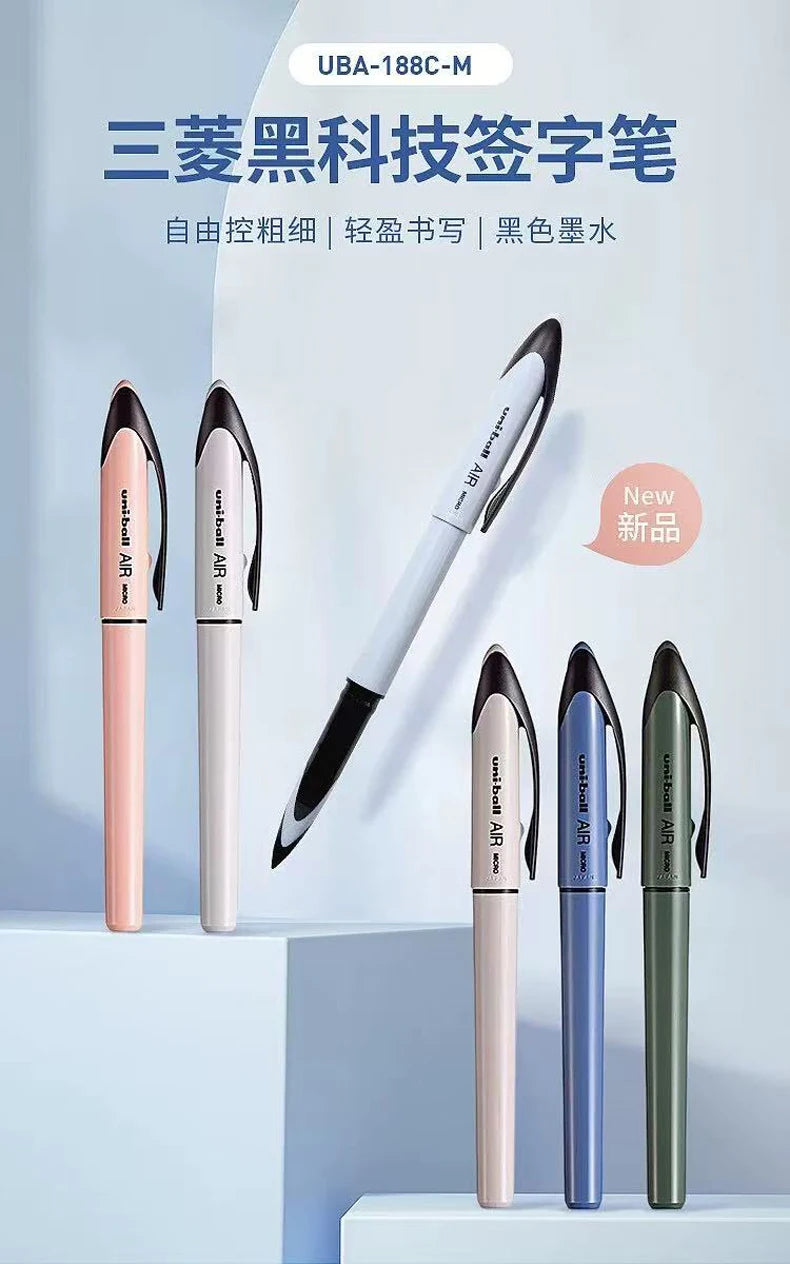 Japan Uniball Gel Pen AIR Straight Liquid Signature Pen UBA-188 Black Technology 0.5/0.7mm Free Writing School Supplies