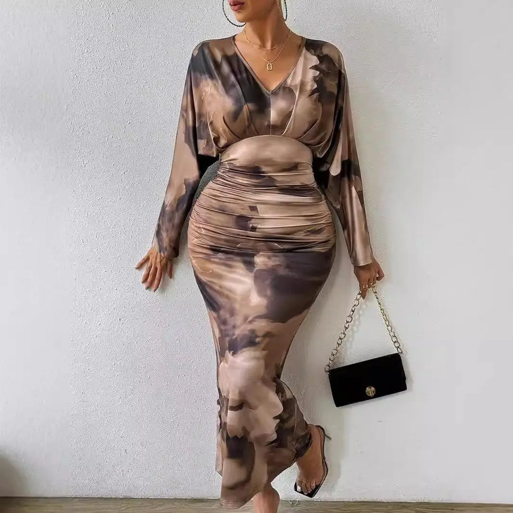 Women's Long Sleeve Dress European Style Batwing Sleeve Other Fabric Ladies Fashion Citywalk Dress Winter Collection