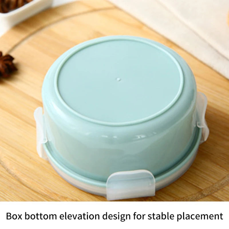 Mini Refrigerator Crisper Small Lunch Box Plastic Airtight Jar Storage Box Round Kitchen Insulated Lunch Box Organizer Snack Box
