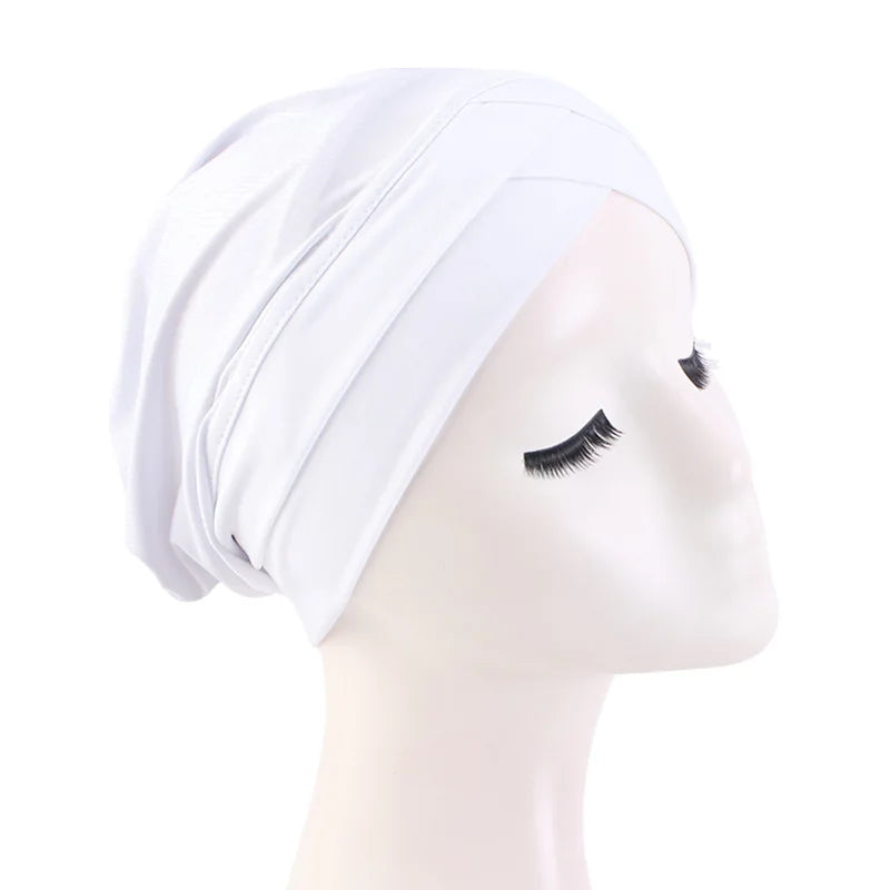 New Women cross muslim hijab inner hat Islamic UnderScarf Arab Wrap Chemo Bandana Muslim Scarf Hijab Bonnet Cap Indian Hat