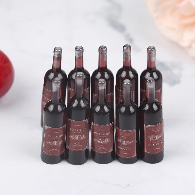 1 Set 1/12 Miniature Wine Bottles Dollhouse Kitchen Accessories - Mini Dolls House Living Room Accessories Beer Drink Bottles