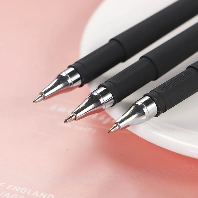 10Pcs/Set Gel Pens Set 0.5mm Black Ink Refill Gel Pen Bullet Tip School & Office Supplies Stationery Kawaii Accessory Stationery