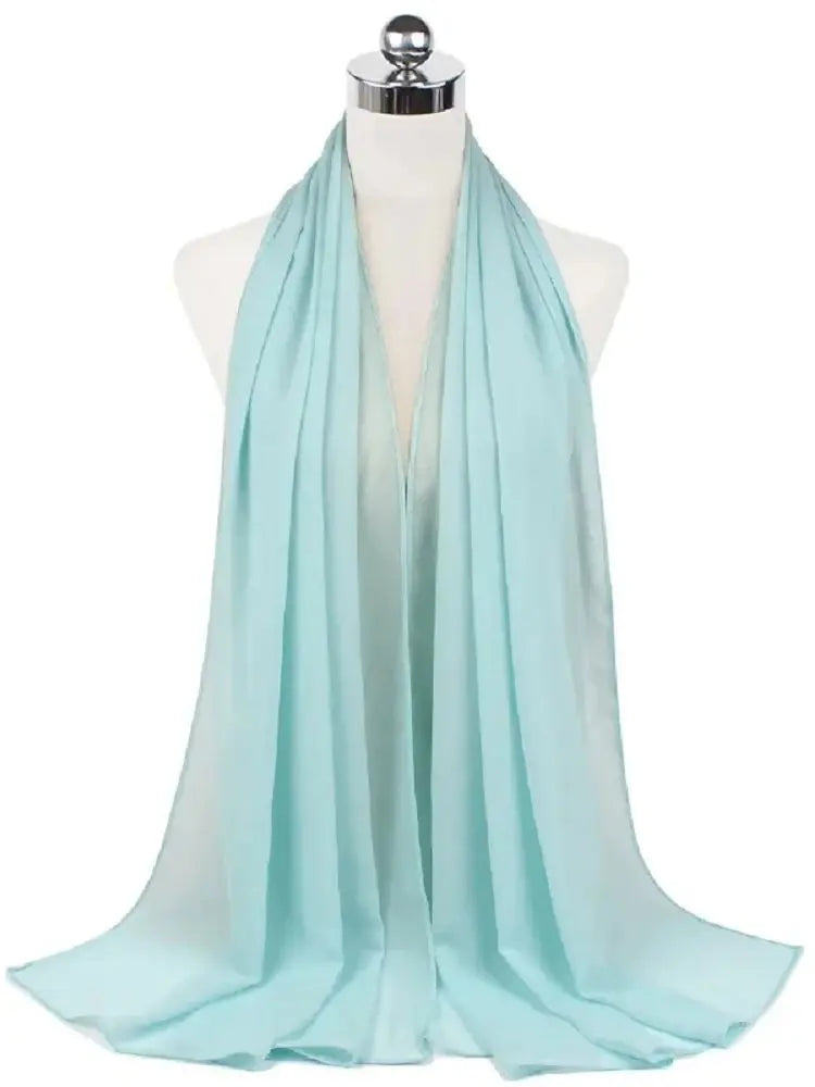 New Fashion Women Solid Chiffon Headscarf Ready To Wear Instant Hijab Scarf Muslim Shawl Islamic Hijabs Arab Wrap Head Scarves