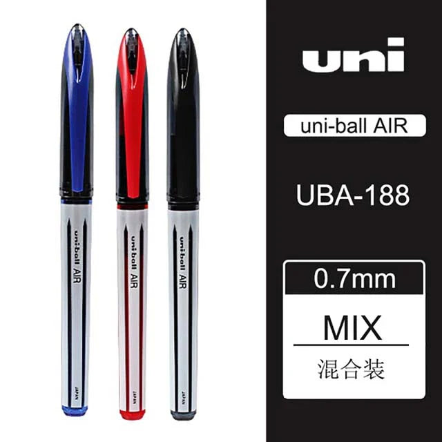 Japan Uniball Gel Pen AIR Straight Liquid Signature Pen UBA-188 Black Technology 0.5/0.7mm Free Writing School Supplies