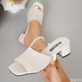 Women's Plus Size Mid Heel Slippers 2025summer New High Heels Party Shoes Comfortable Slippers Sandals Fashionable Women's Shoes