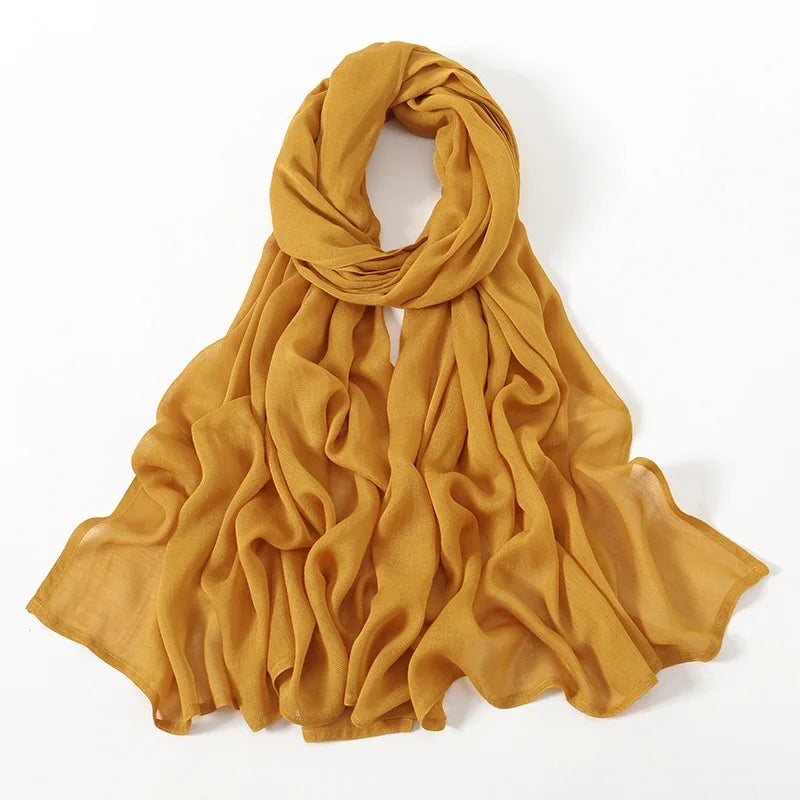 New Muslim Hijabs for Women Scarf Thin Plain Shawls Femme Musulman Soft Viscose Rayon Headscarf Islamic Turban Headband 190x85cm