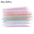 50/100 Pcs Reusable Double-Ended Cuticle Tool - Crystal Nail Art Pusher for Manicure & Pedicure