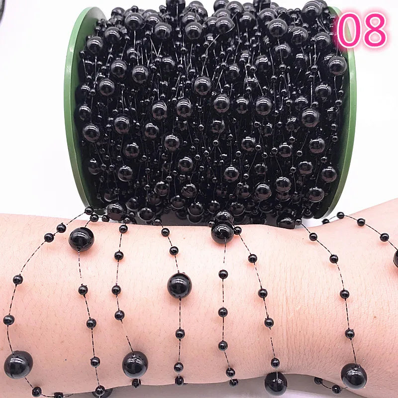 NEW 5yards Fishing Line Artificial Pearls Flower Beads Chain Garland Flowers Wedding Party Decoration Diy