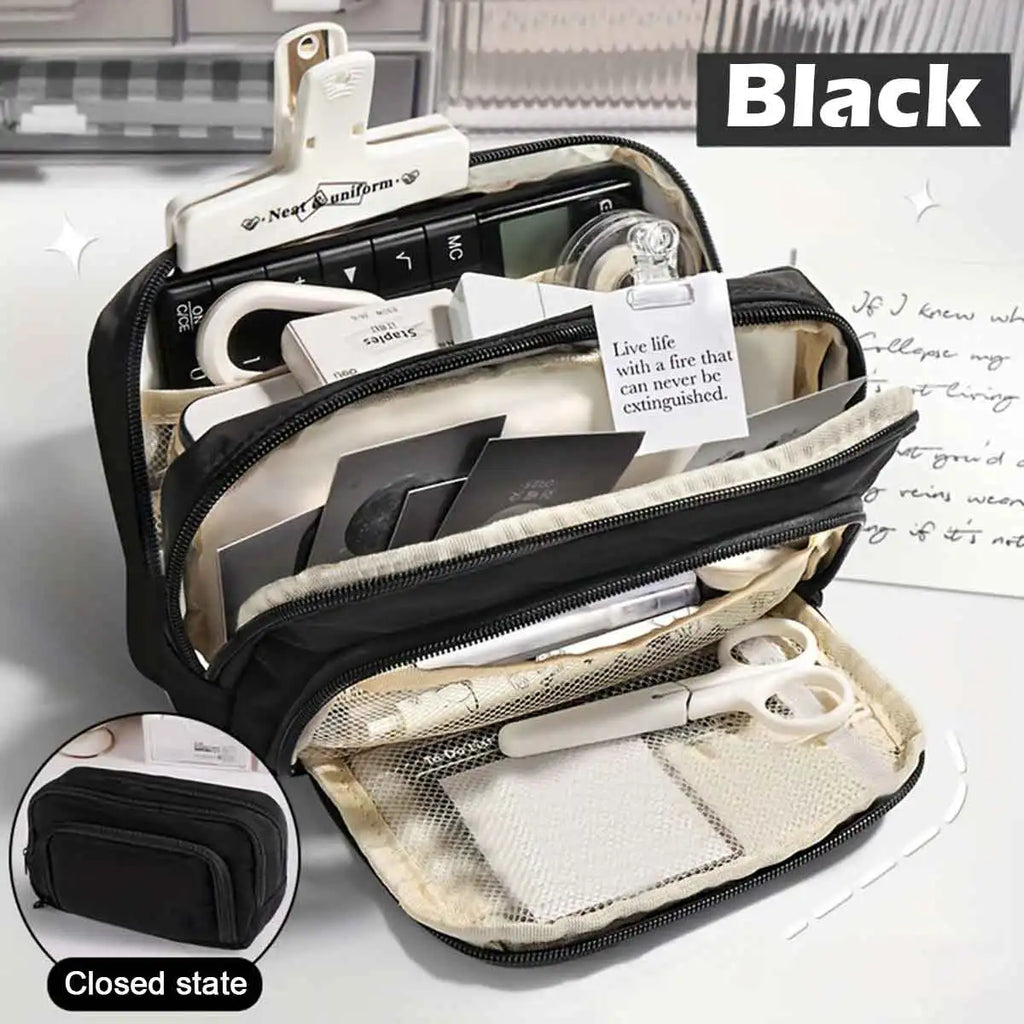 Cute Multi Layer Pencil Case Pouch, Large Capacity Pen Case Bag,Durable Stationery Storage Bag For Students, School&Office
