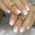 24Pcs/Set Love Ballerina Press on Nails Sets Free False Nails Adhesive Full Cover Artificial Art Fake Nail Professional Material