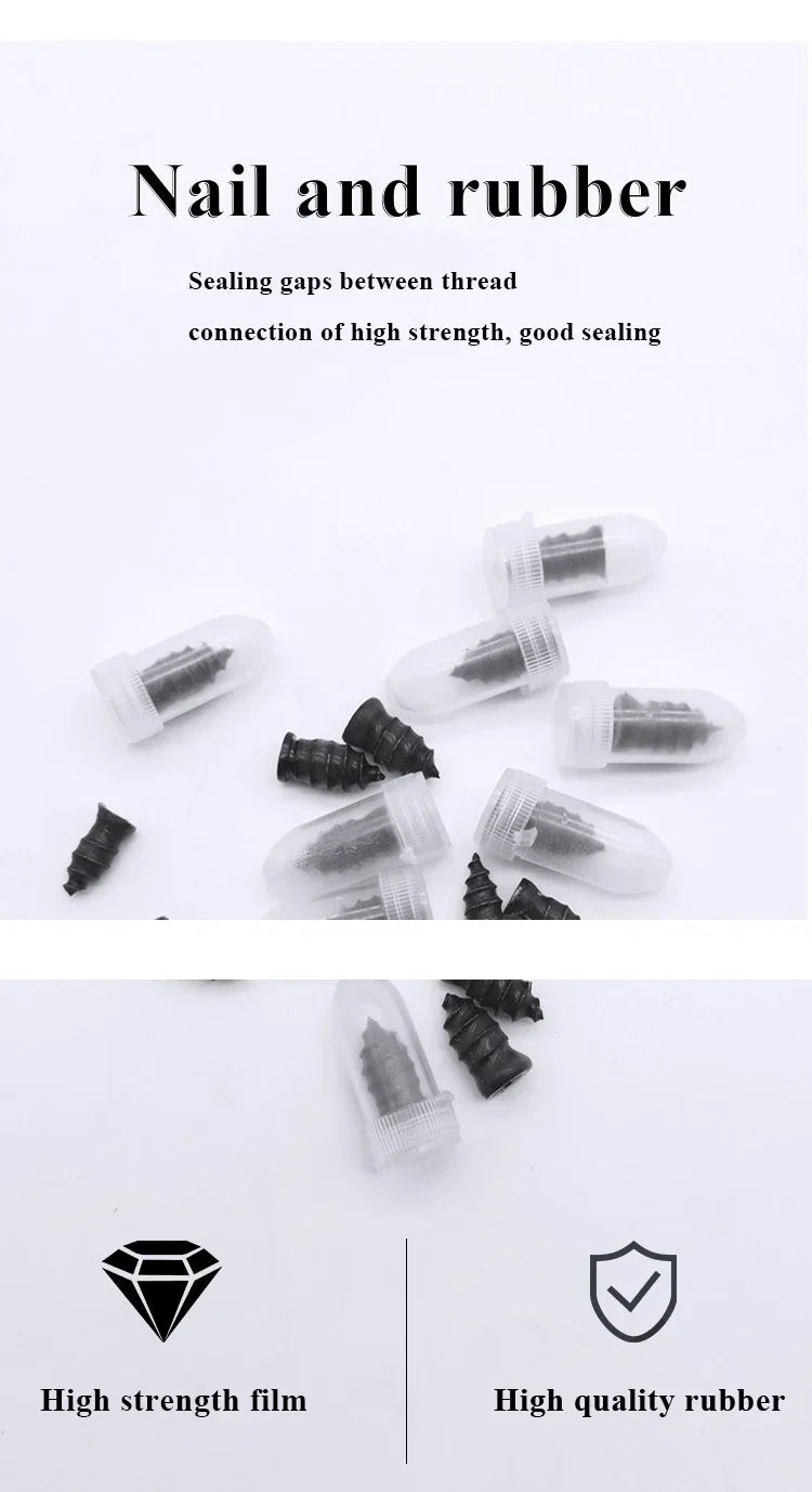 10/30Pcs Car Tyre Repair Rubber Nail Set Universal Car Motorcycle Tyre Repair Nails Truck Scooter Bike Tire Puncture Repair Tool