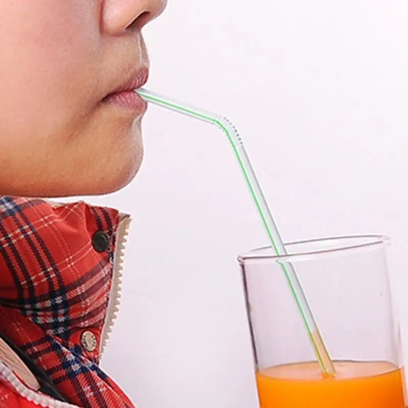 3X100PC Colorful Bendable Straw Drinking Kunststof Straw for Milk Tea Bar Party Rietjes Drinking Wedding Kitchen Beverage Straws