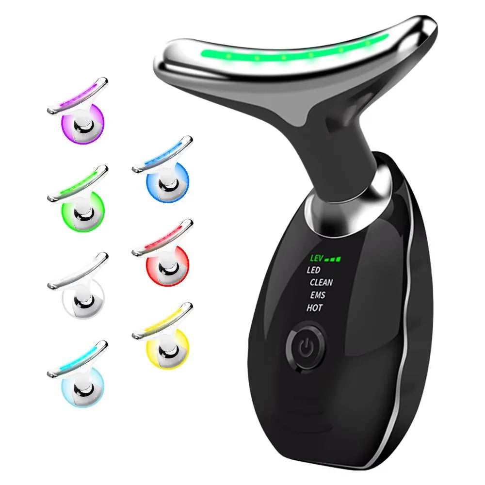 7 Colors LED Lights Face Neck Beauty Device Vibration Massage Improve Neck Lines Face Lifting Machine for Wrinkles, Double Chin2