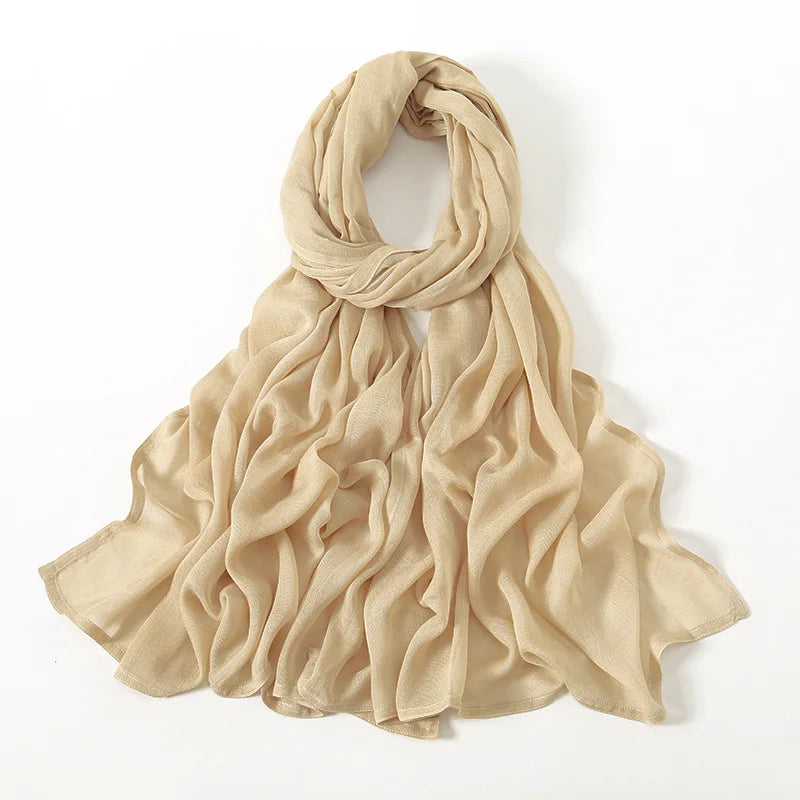 New Muslim Hijabs for Women Scarf Thin Plain Shawls Femme Musulman Soft Viscose Rayon Headscarf Islamic Turban Headband 190x85cm