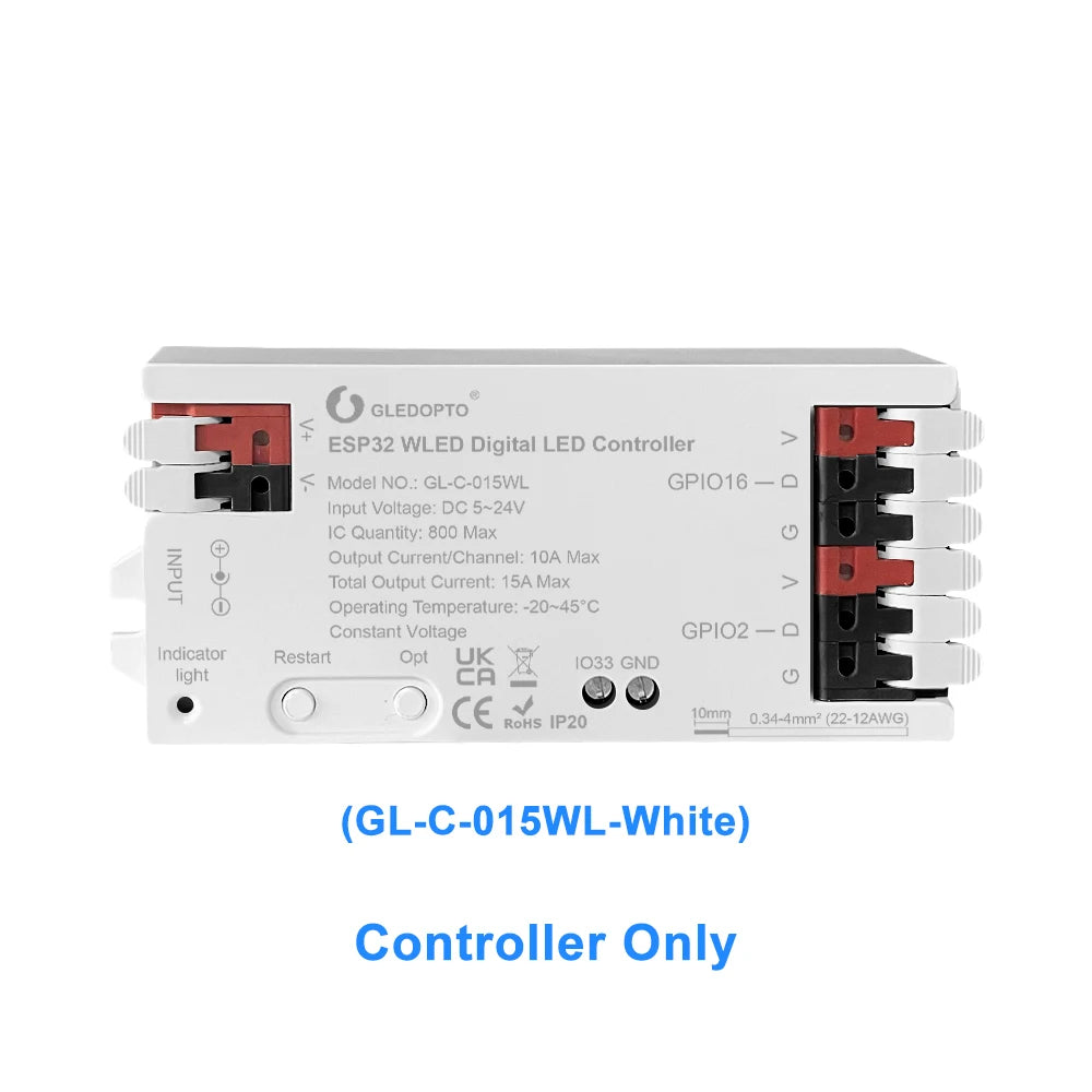 GLEDOPTO ESP32 WLED LED Controller RGBIC LED Strip Light Dynamic Lighting IR Switch Sensor Gesture-Aware Trigger WS2811 SK6812