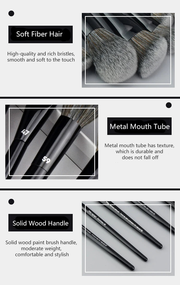 SEP Black Series Makeup Brushes Powder Foundation Concealer Blusher Bronzer Eye Shadow Eyebrow Eyeliner Sculpting Brush Gift