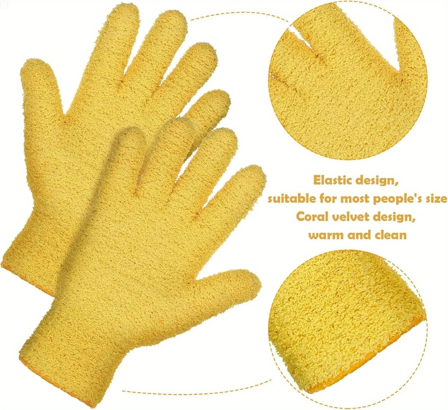 1pc Microfiber Dusting Gloves-Stretchable & Breathable Cleaning Gloves,Non-Waterproof for Cars, Boats, RVs, Pools, Home, Kitchen