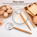 10 Inch Creative Hand Blender DIY Danish Bread Stainless Steel Bakeware Dough Whisk Egg Beater Mixer Tool Wood Handle
