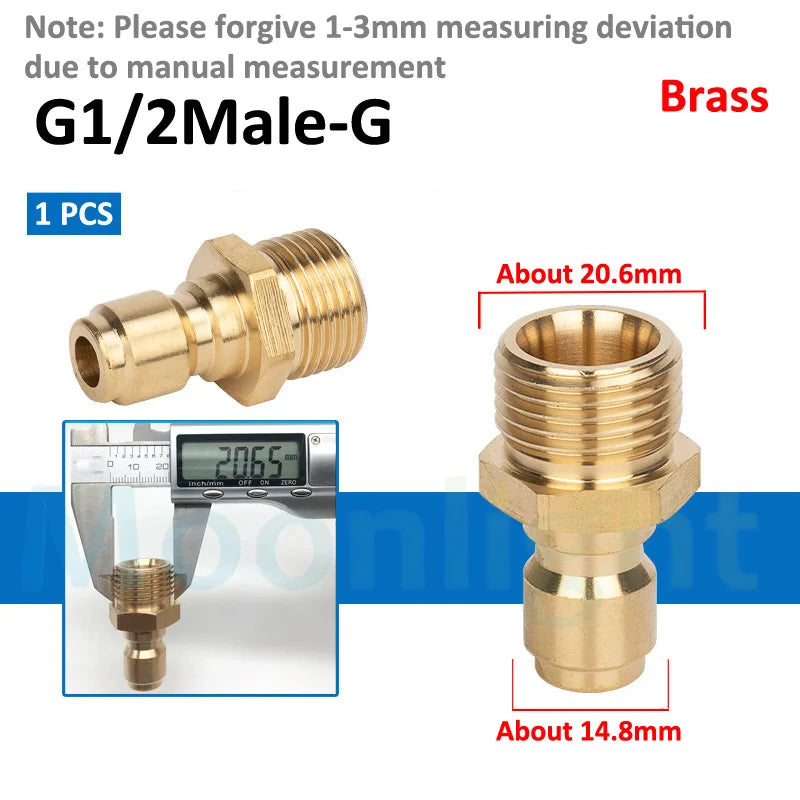 1/4" 3/8" 1/2" High Pressure Quick Connector Car Washer Adapter Water Gun Hydraulic Couplers Couplings for Garden Irrigation