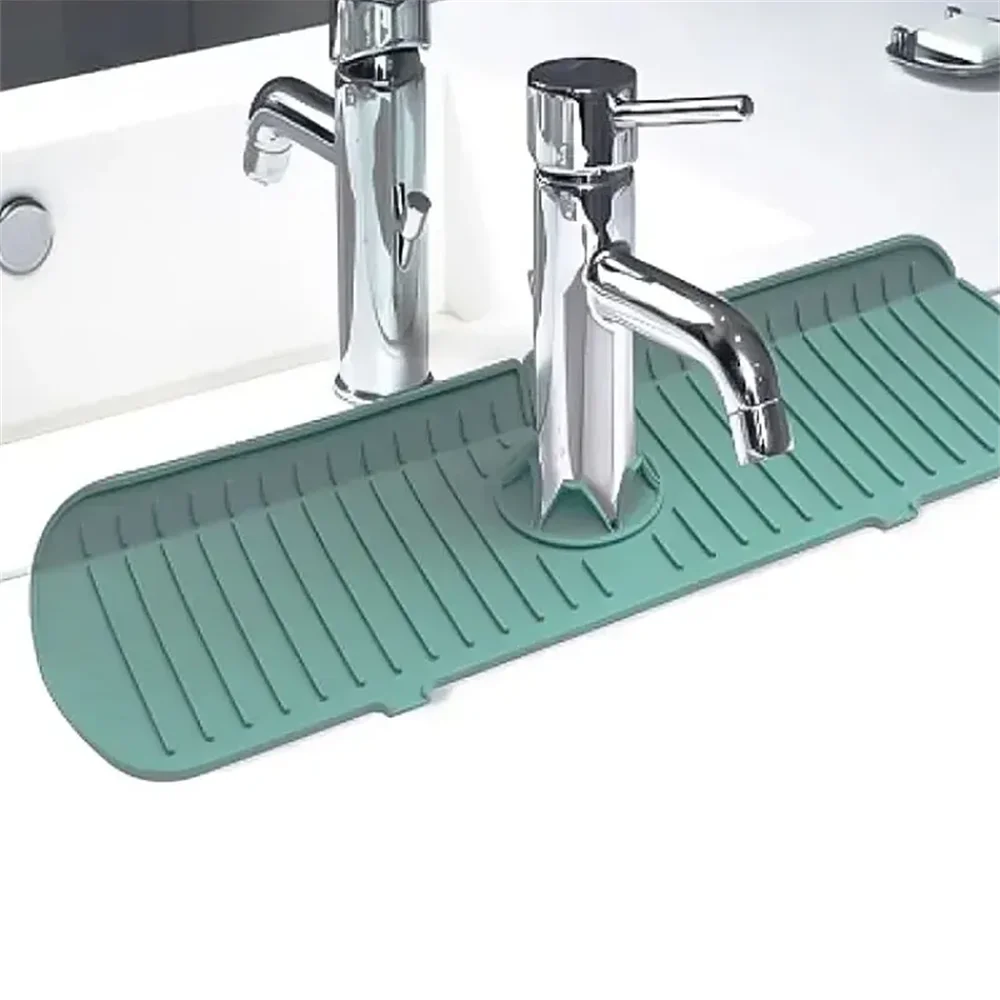 Silicone Faucet Water Catcher Mats,Kitchen Sink Spill-Proof Drying Pads,Anti-Slip Drain and Splash Guard Water Catcher Mat