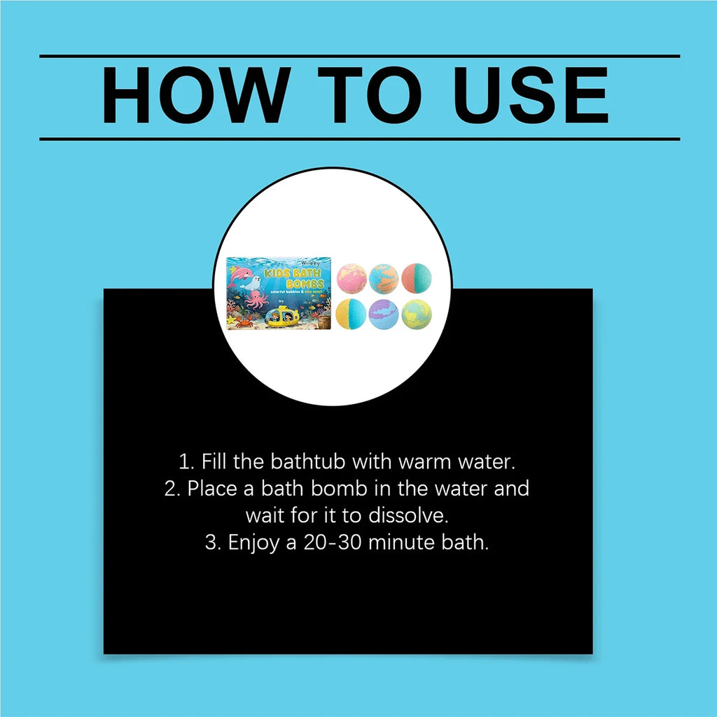 New 6pcs Bath Bombs Set For Kids Handmade Natural Mega Bubbles Surprise Funny Skin Friendly Bubble Bathing Kit Ocean Toys Gift ﻿