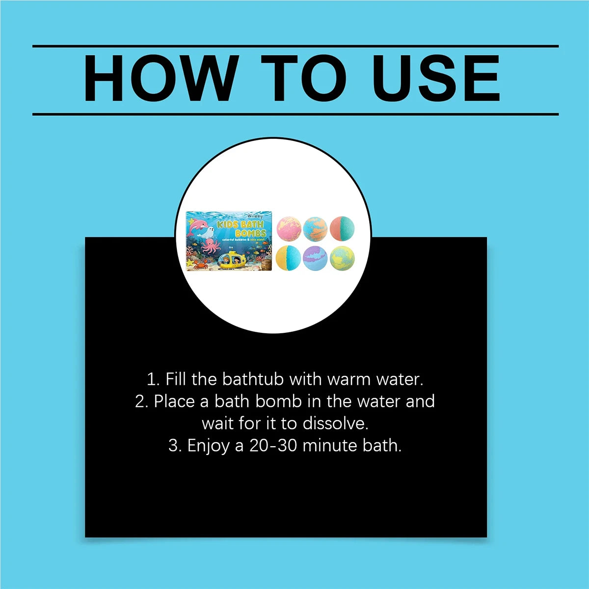 New 6pcs Bath Bombs Set For Kids Handmade Natural Mega Bubbles Surprise Funny Skin Friendly Bubble Bathing Kit Ocean Toys Gift ﻿