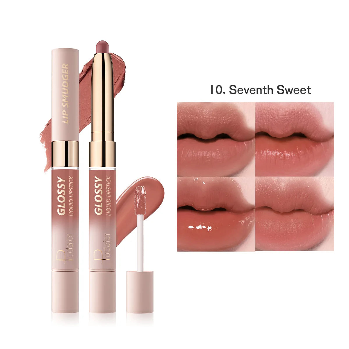 10-Color Double-Headed Lipstick Lip Gloss Moisturizing and Durable Matte Lip Gloss Color-Producing Liquid Lipstick For Makeup