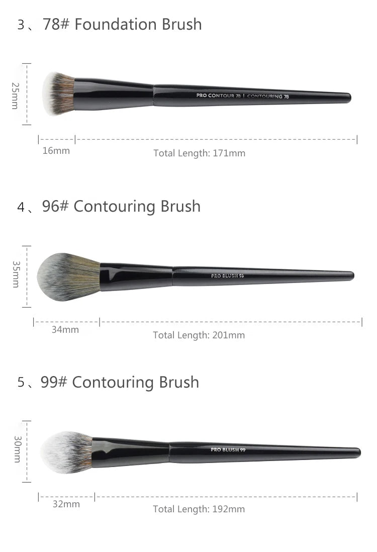 SEP Black Series Makeup Brushes Powder Foundation Concealer Blusher Bronzer Eye Shadow Eyebrow Eyeliner Sculpting Brush Gift
