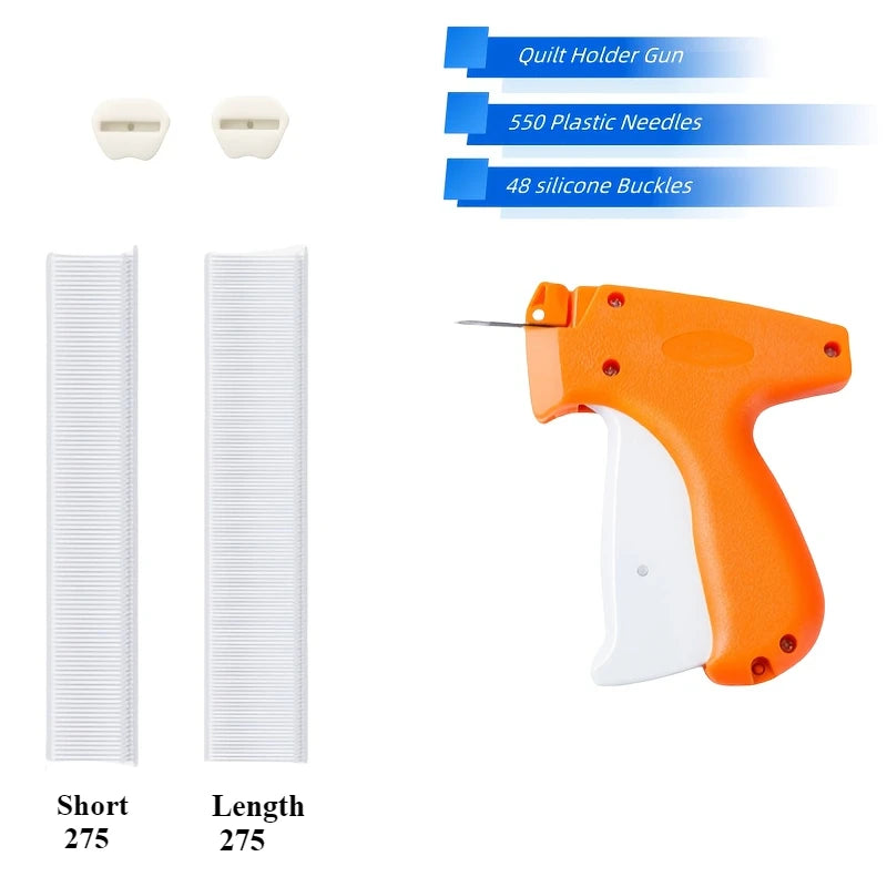 Orange Tagging Gun with 48 Silicone Buckles & 550 Plastic Needles No Needle Safe for Fabric Labeling Retail Warehouse Inventory