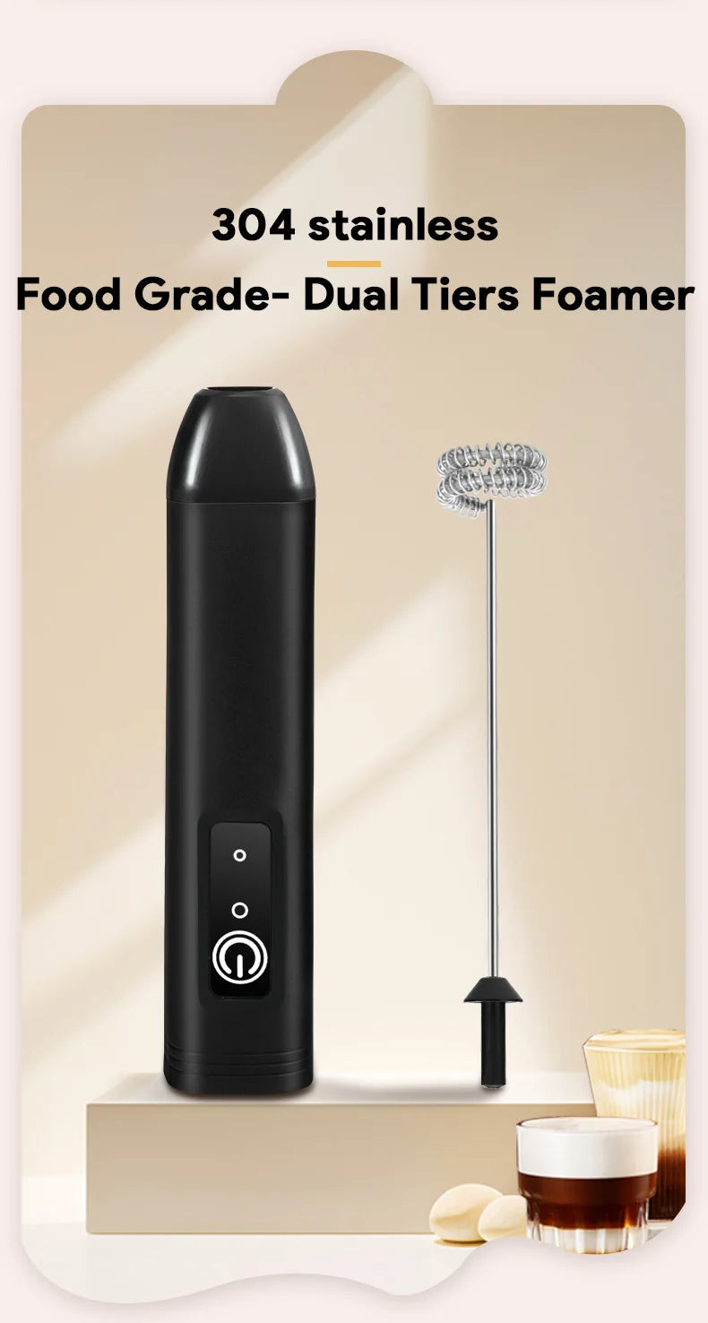 MINI Coffee Frother USB Rechargeable 3 Speeds Foam Maker Coffee Milk Mixer Electric Handle Blender Egg Beater Hot Cooking Tools