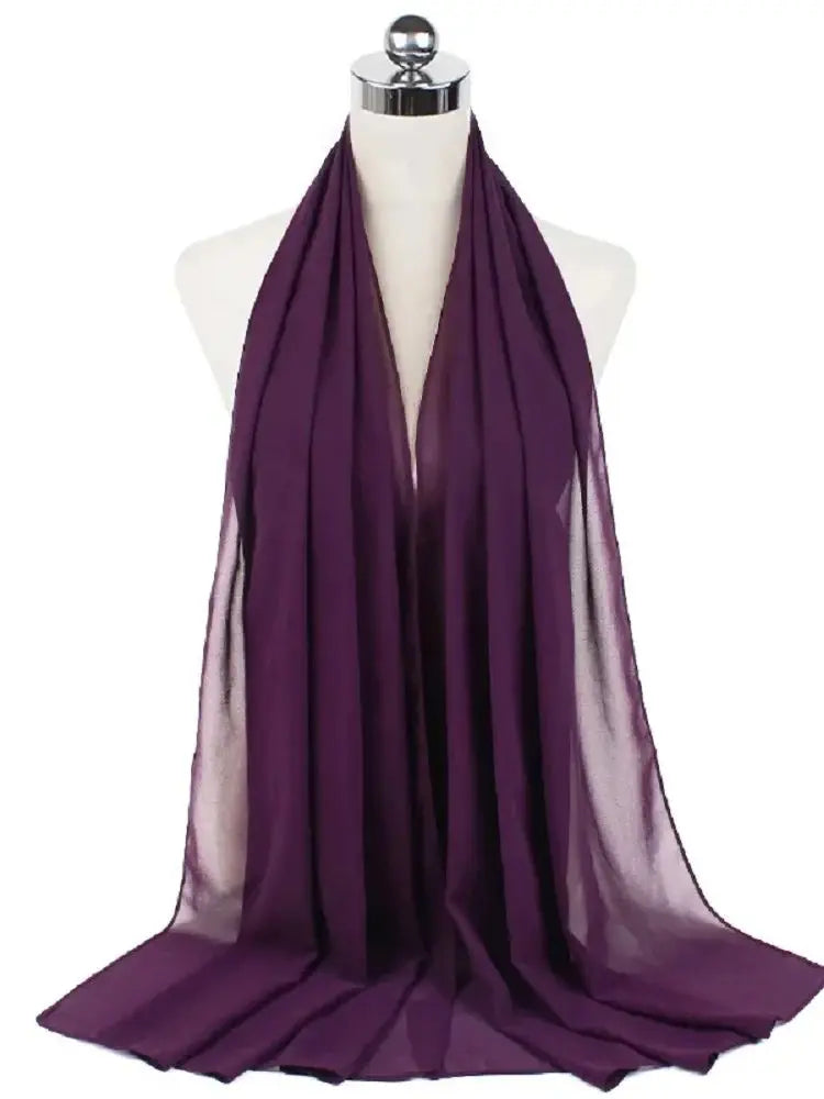New Fashion Women Solid Chiffon Headscarf Ready To Wear Instant Hijab Scarf Muslim Shawl Islamic Hijabs Arab Wrap Head Scarves