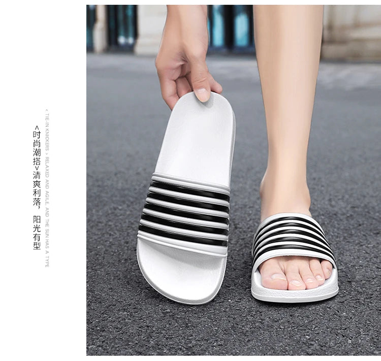 Stylish casual sports men's shoes Light outdoor beach sandals plus size breathable wading slippers Bathroom Family men