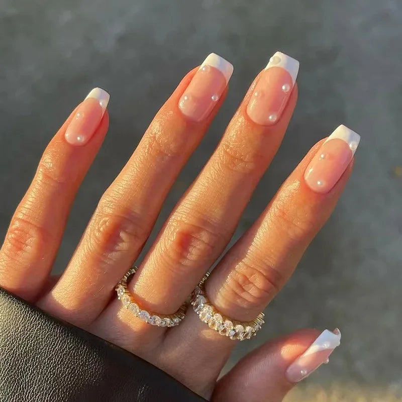 24Pcs/Set Love Ballerina Press on Nails Sets Free False Nails Adhesive Full Cover Artificial Art Fake Nail Professional Material