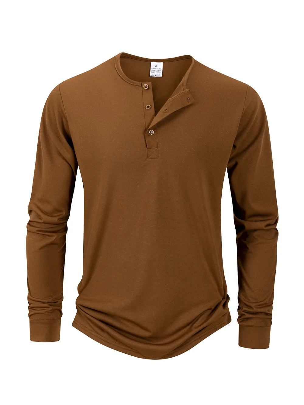 Men's T Shirt Autumn Button Long Sleeve Henley Neck T-Shirt Solid Color Casual Breathable Versatile Tops Fashion Slim T-Shirts