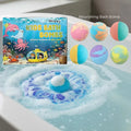 New 6pcs Bath Bombs Set For Kids Handmade Natural Mega Bubbles Surprise Funny Skin Friendly Bubble Bathing Kit Ocean Toys Gift ﻿