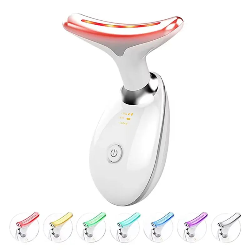7 Colors LED Lights Face Neck Beauty Device Vibration Massage Improve Neck Lines Face Lifting Machine for Wrinkles, Double Chin2