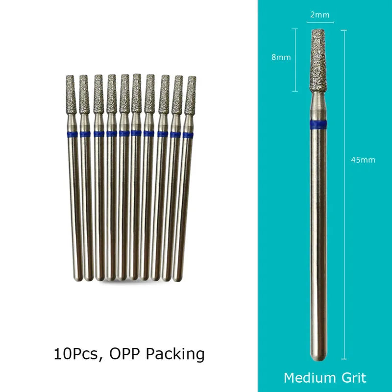 HYTOOS Nail Drill Bits Diamond Cutters for Manicure Cuticle Burr Milling Cutter for Pedicure Nails Accessories Tools