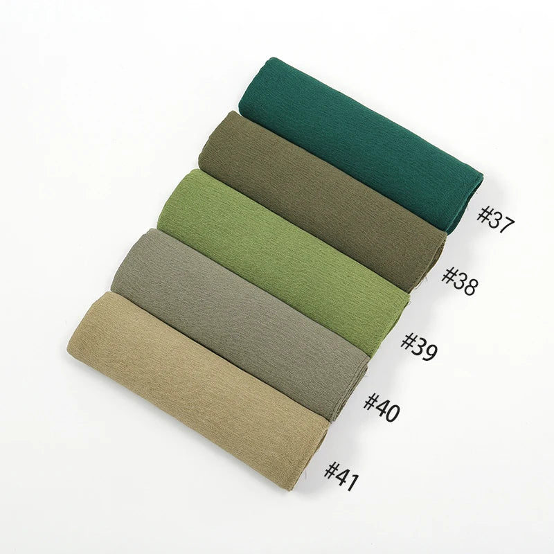 New Crinkle Rayon Hijab For Women Muslim Scarf Long Shawls Solid Islamic Turban Headband Heascarf Wraps Ramandan Headband