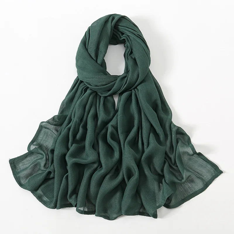 New Muslim Hijabs for Women Scarf Thin Plain Shawls Femme Musulman Soft Viscose Rayon Headscarf Islamic Turban Headband 190x85cm