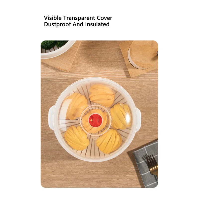 COOKER KING Microwave Heating Steamer Large Capacity Household Kitchen Steamer Box with Steam Vent